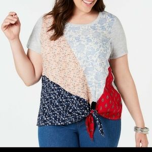 Style & Co Grey Multi print tee ❤